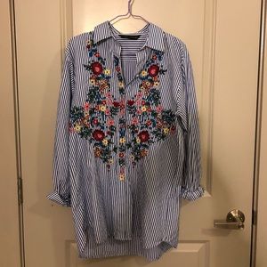 Zara embroidered shirt